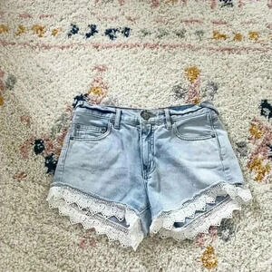 Free people‎ lace denim shorts